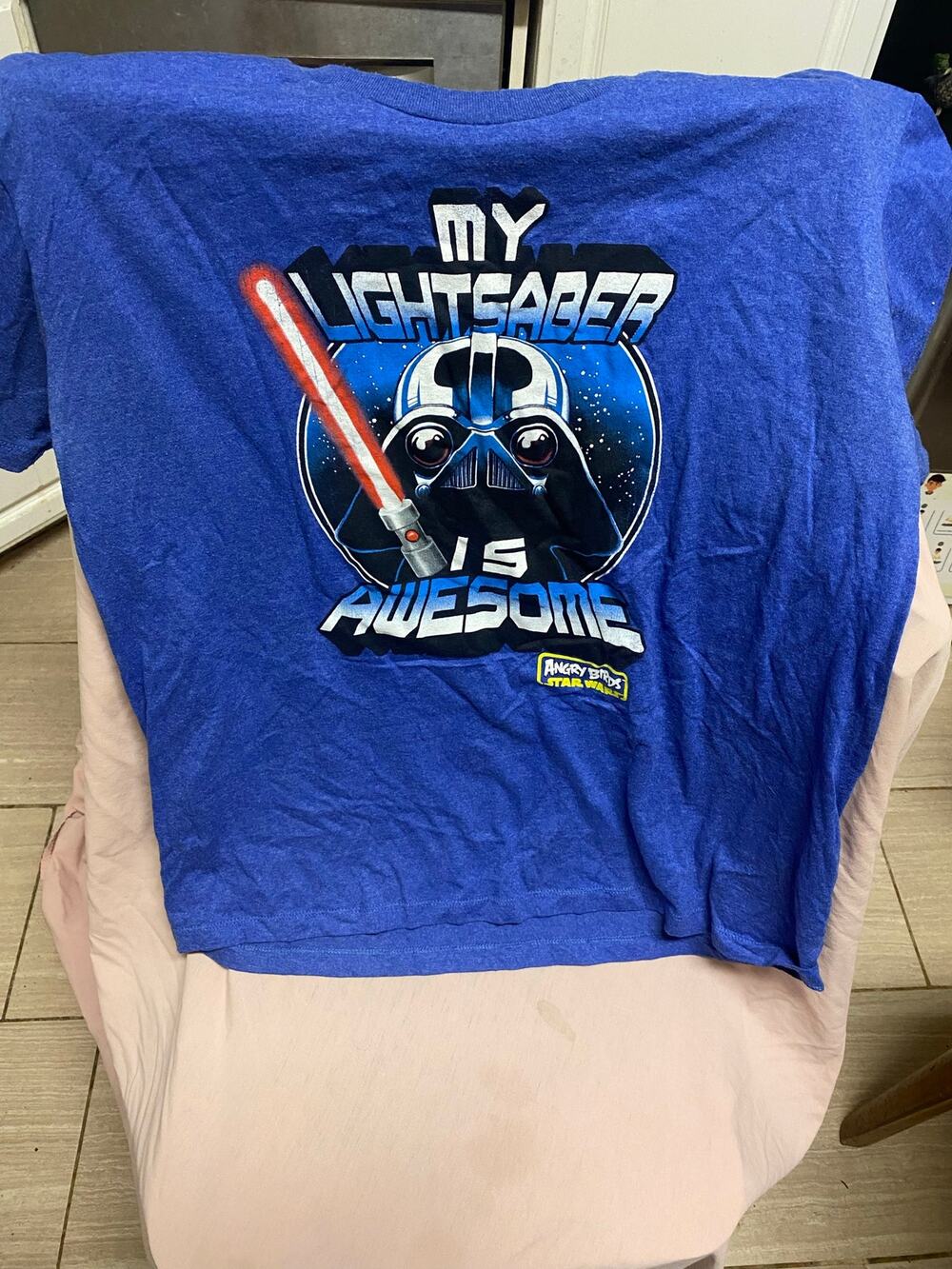 Angry Birds Star Wars My Lightsaber Is Awesome Shirt Size XL